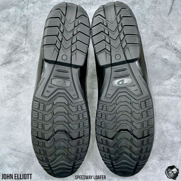 JOHN ELLIOTT SPEEDWAY LEATHER LOAFERS IN BLACK BUFFED CALFSKIN MEN’S LUXURY SHOE - Picture 13 of 16